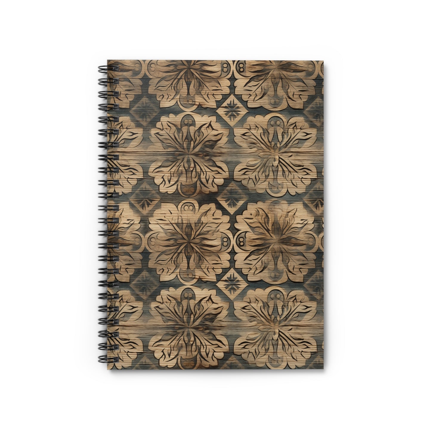 Rustic Spiral Notebook with Floral Design, Vintage Notebook, Decorative Journal for Writing, Gifts for Writers, Travel Journal