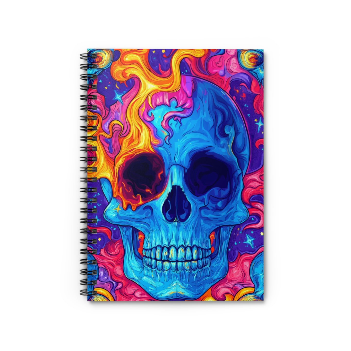 Psychedelic Skull Spiral Notebook | Colorful Journal, Gifts for Artists, Creative Writing, Unique Stationery, Halloween Decor, Spooky Vibes