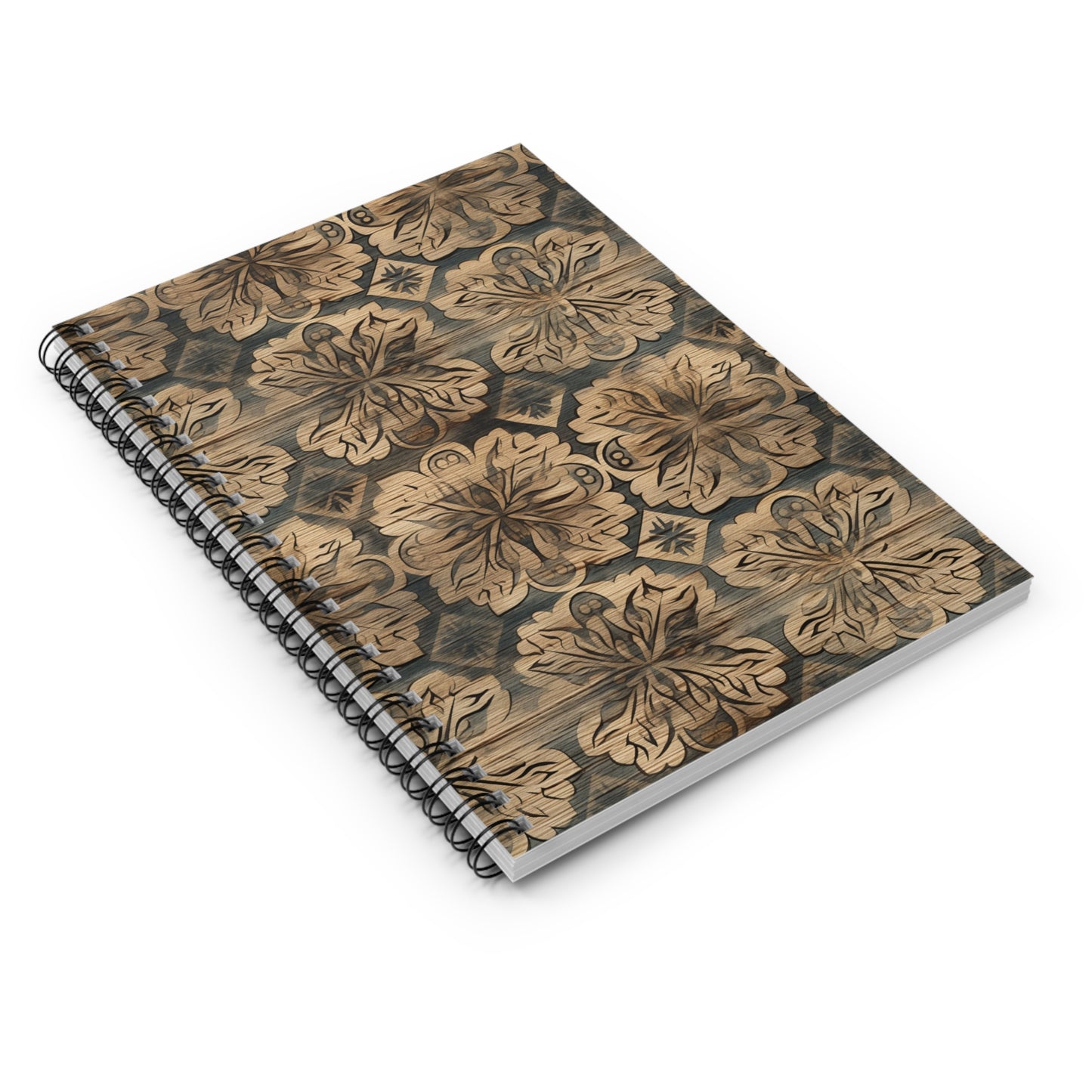 Rustic Spiral Notebook with Floral Design, Vintage Notebook, Decorative Journal for Writing, Gifts for Writers, Travel Journal