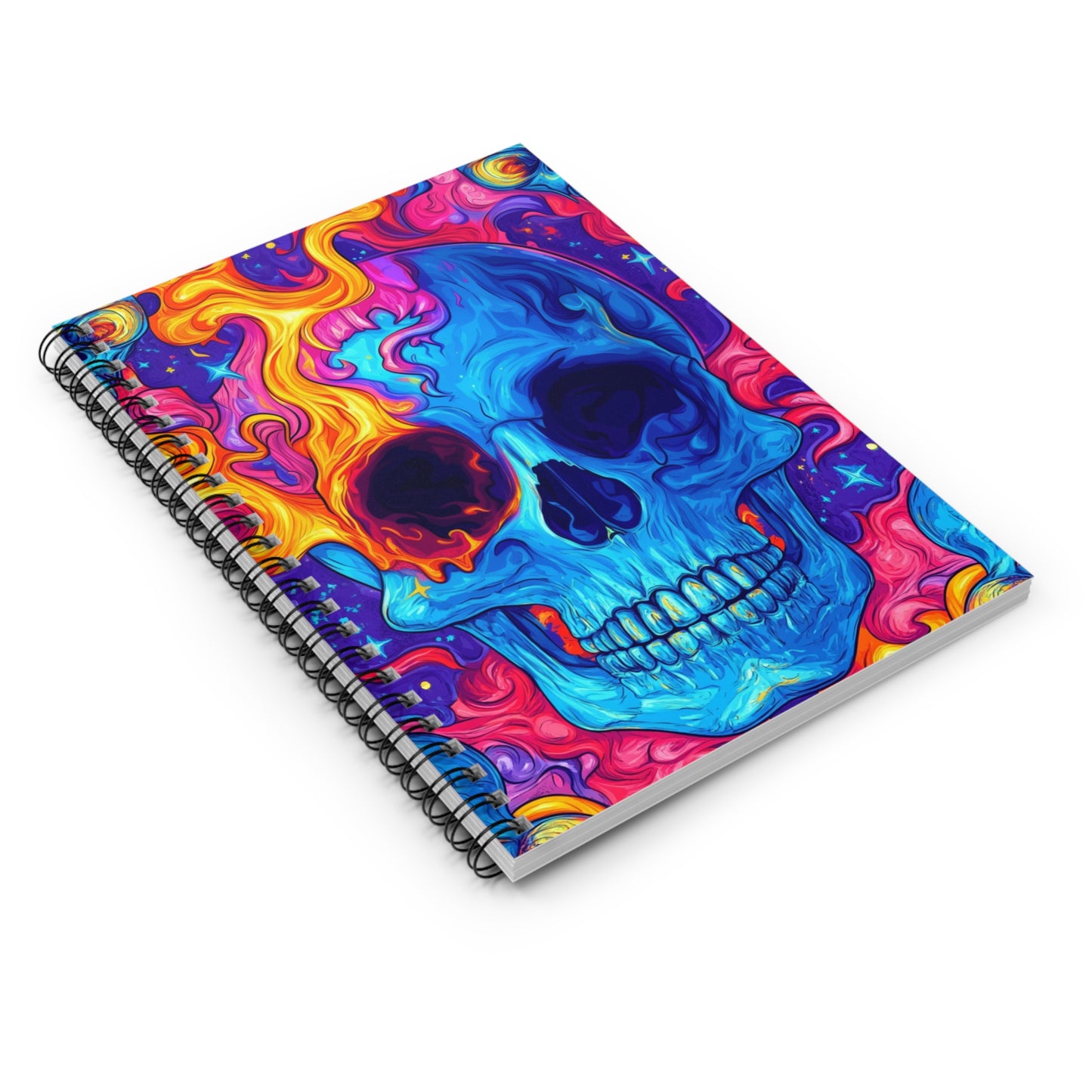 Psychedelic Skull Spiral Notebook | Colorful Journal, Gifts for Artists, Creative Writing, Unique Stationery, Halloween Decor, Spooky Vibes