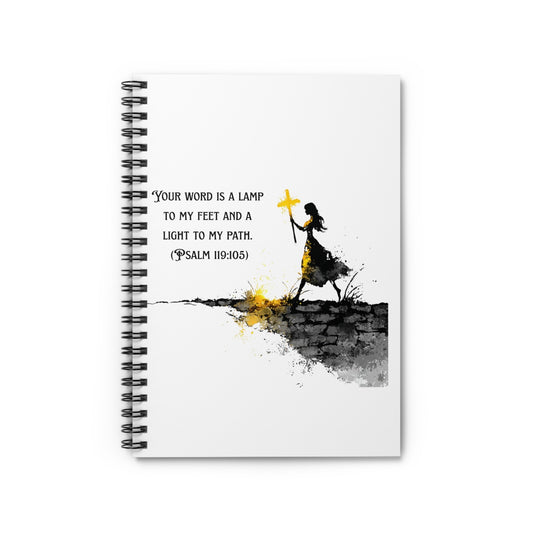 Psalm 119:105 Spiral Notebook | Christian Journal | Faith-Based Gift | 118 Pages