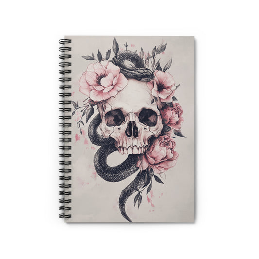 Gothic Floral Skull Notebook - Ideal for Creativity, Journaling, Art, Gift for Occasions, Alternative Lifestyle