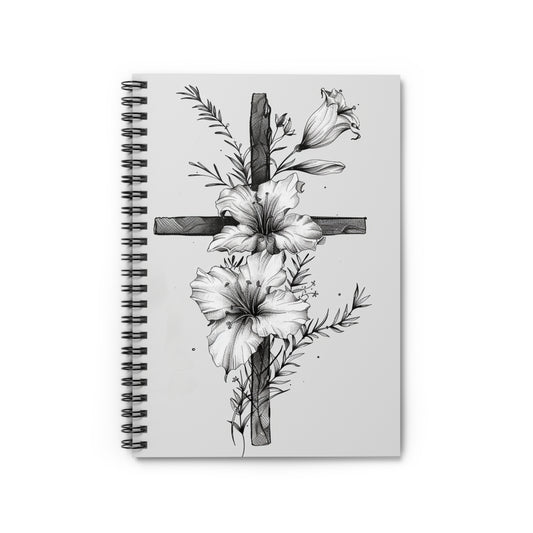 Floral Cross Spiral Notebook - Perfect for Journaling, Prayer, or Study | Art, Gift, Faith