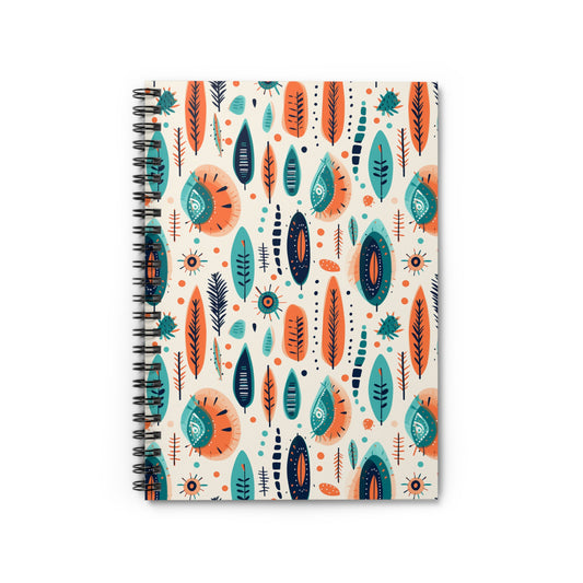 Boho Floral Spiral Notebook - Ruled Line, Journal, Sketchbook, Stationery Gift, School Supplies, Art Notebook