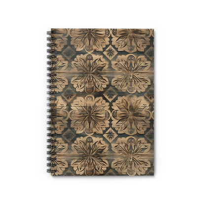 Rustic Spiral Notebook with Floral Design, Vintage Notebook, Decorative Journal for Writing, Gifts for Writers, Travel Journal