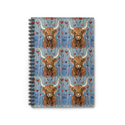 Highland Cow Spiral Notebook - Ruled Line, Cute Cow Journal, Unique Gift for Animal Lovers, Stationery for Students, Cow Decor