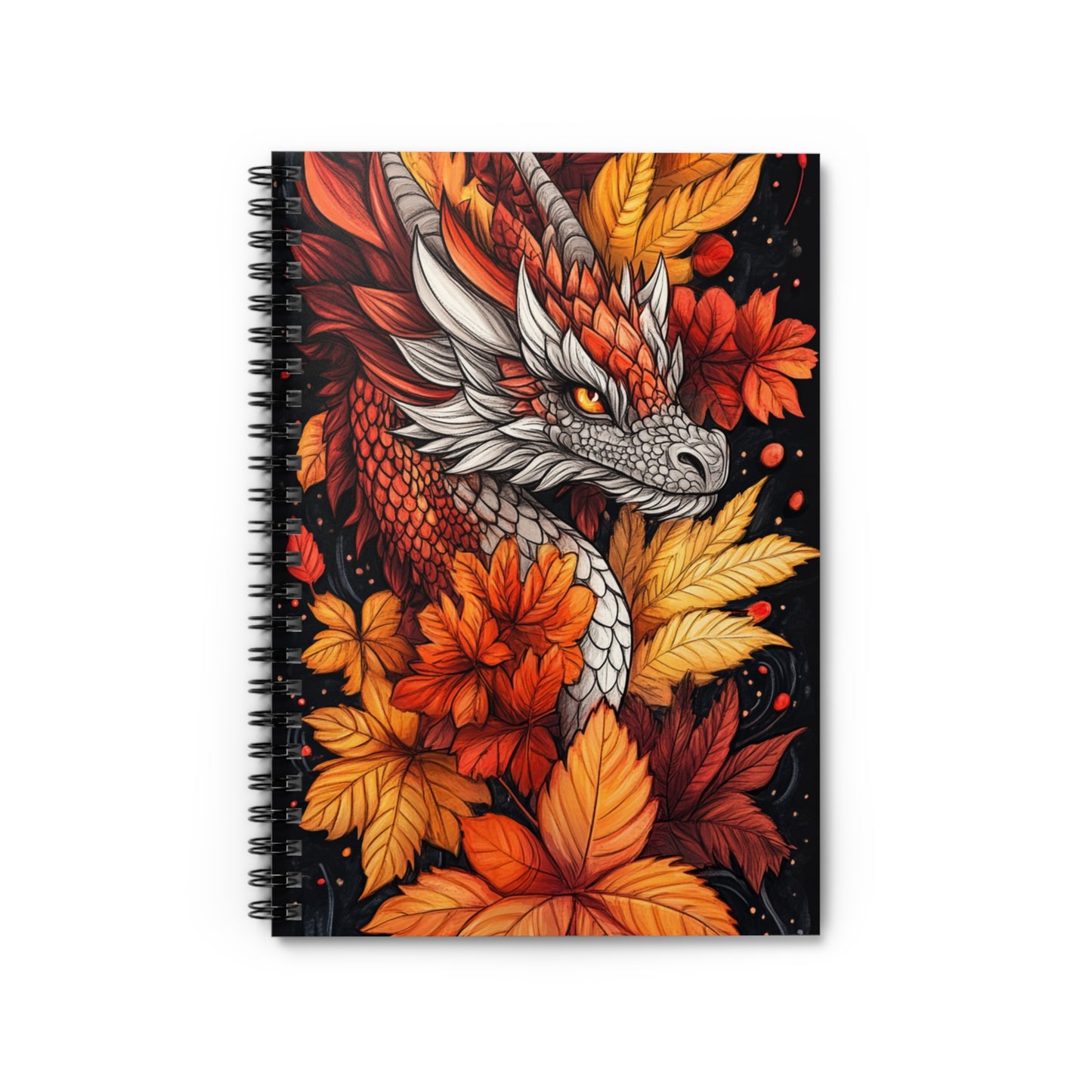Mystical Dragon Spiral Notebook - Fall Vibes, Perfect for Writers, Students, Gifts for Her, Journaling, Art Enthusiasts