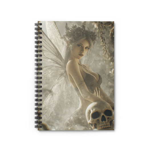 Fairy Skull Spiral Notebook - Mystical Journal for Dreamers, Writing, Gift for Fantasy Lovers, Alternative Art, Unique Gifts