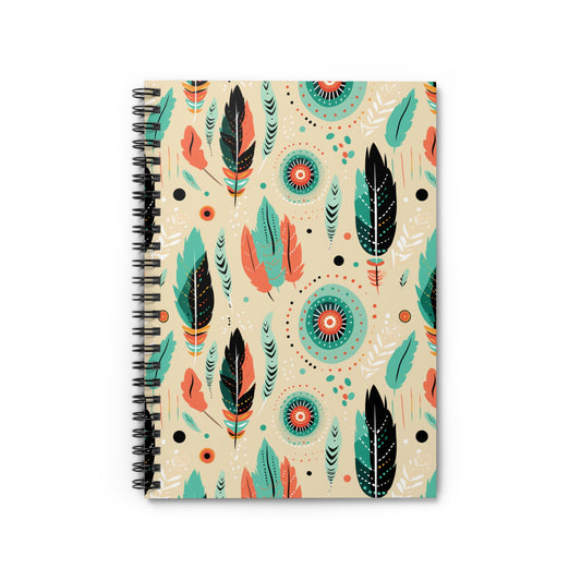 Bohemian Spiral Notebook - Ruled Line, Nature-Inspired Journal for Creativity, Ideal for Gifts, School, Writing, and Planning