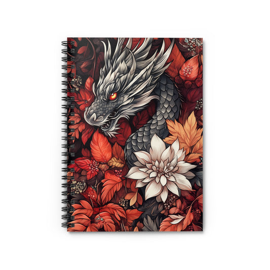 Elegant Dragon Spiral Notebook - Perfect for Artists, Writers, Students, Cozy Autumn Vibes, Gift for Creatives, Journaling Essentials