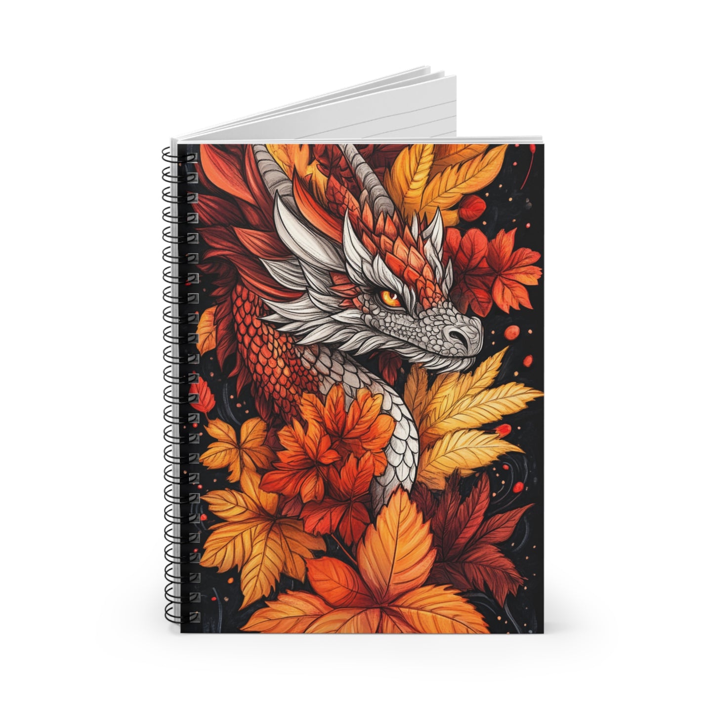 Mystical Dragon Spiral Notebook - Fall Vibes, Perfect for Writers, Students, Gifts for Her, Journaling, Art Enthusiasts