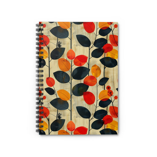 Autumn Leaves Spiral Notebook, Artistic Journal, Fall Decor, Gift for Writers, Nature Lover's Diary, Back to School Stationery