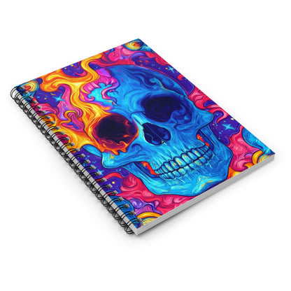 Psychedelic Skull Spiral Notebook | Colorful Journal, Gifts for Artists, Creative Writing, Unique Stationery, Halloween Decor, Spooky Vibes