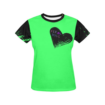 Feral Miss Classic Heart Basic Edgy Graphic Tee Tshirt