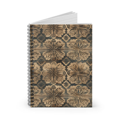 Rustic Spiral Notebook with Floral Design, Vintage Notebook, Decorative Journal for Writing, Gifts for Writers, Travel Journal