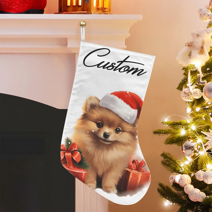 Christmas Pomeranian Christmas Stocking(Made in USA)
