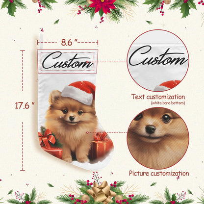 Christmas Pomeranian Christmas Stocking(Made in USA)