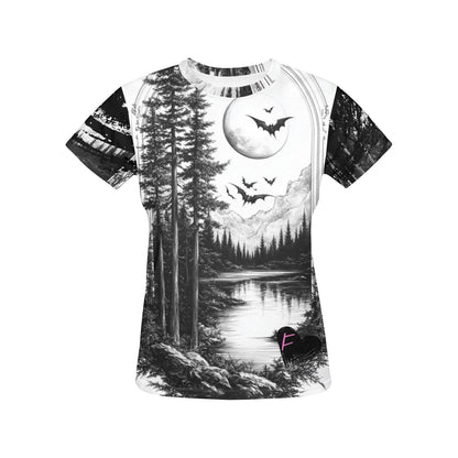 Moonlight Bat Haven - Women's All-Over Print Graphic Tee