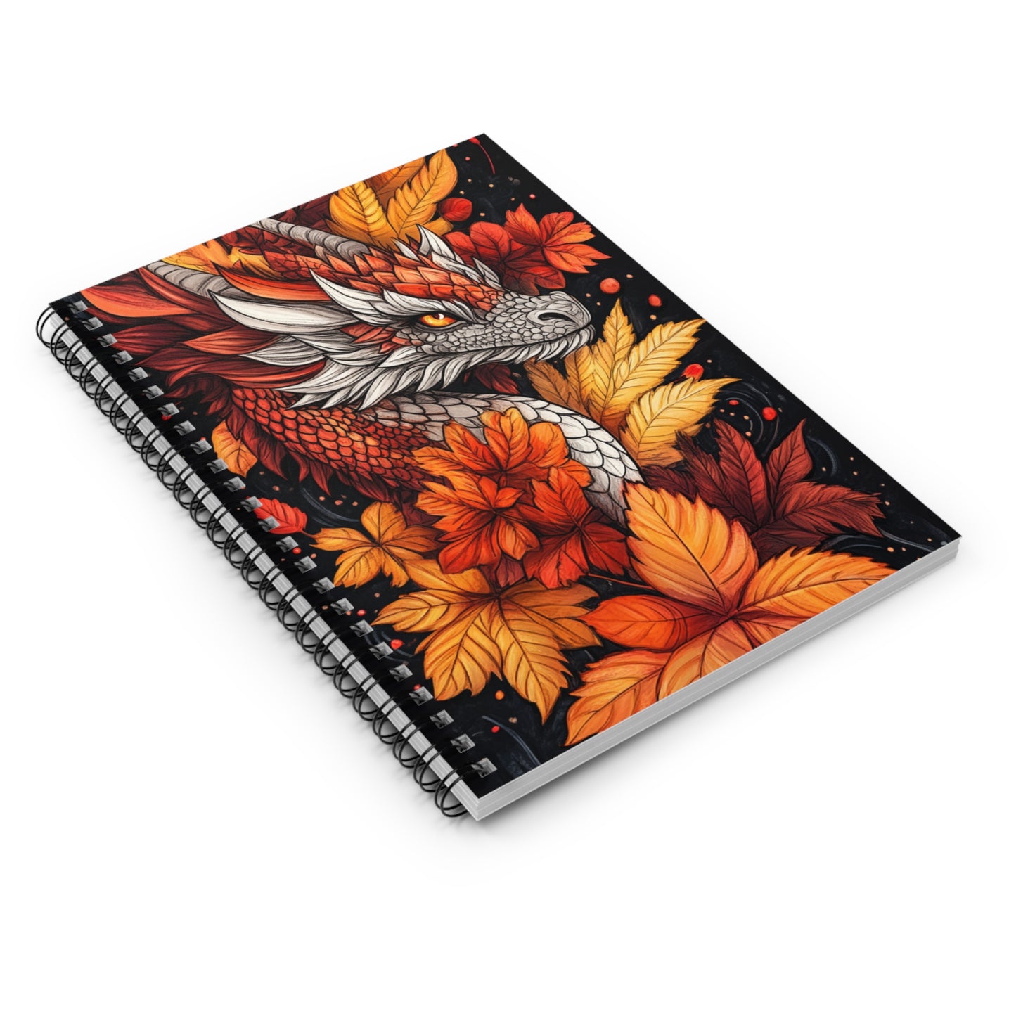 Mystical Dragon Spiral Notebook - Fall Vibes, Perfect for Writers, Students, Gifts for Her, Journaling, Art Enthusiasts