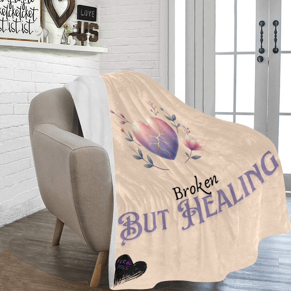 Feral Miss Broken But Healing Blanket - Inspirational Polyester Throw