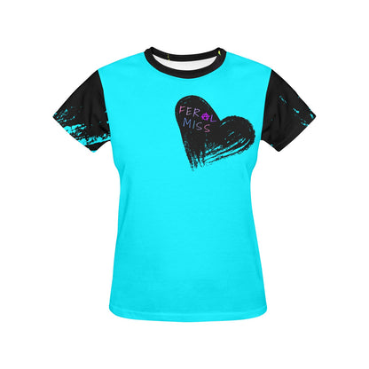 Feral Miss Classic Heart Basic Edgy Graphic Tee Tshirt