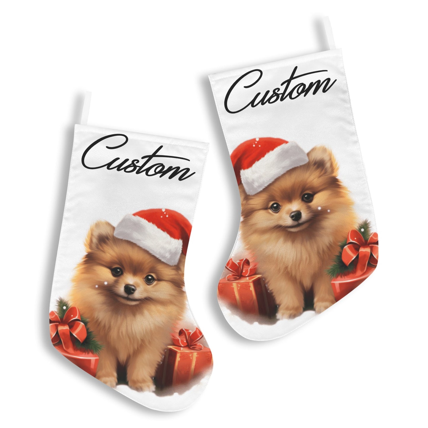 Christmas Pomeranian Christmas Stocking(Made in USA)