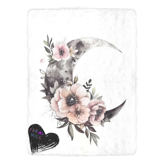 Feral Miss Moonlit Blooms Blanket - Cozy Polyester Throw Blanket