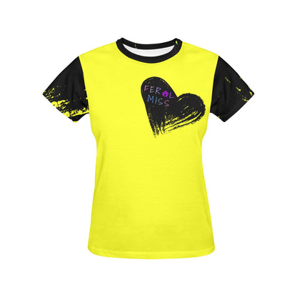 Feral Miss Classic Heart Basic Edgy Graphic Tee Tshirt