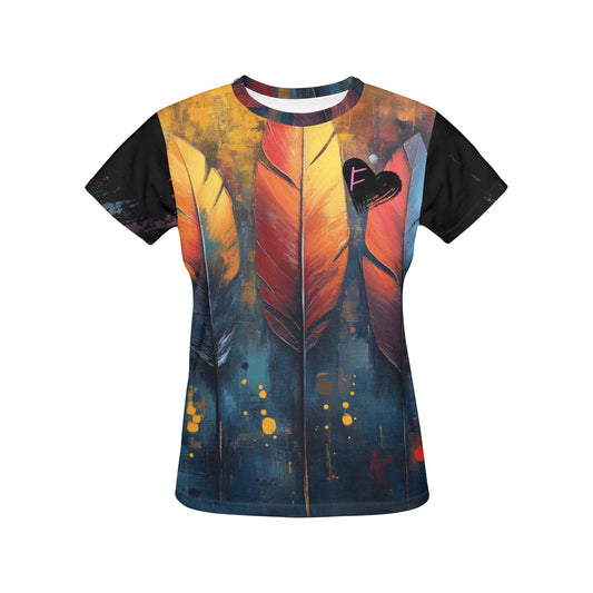 Fiery Feathers - Women's All-Over Print Graphic Tee