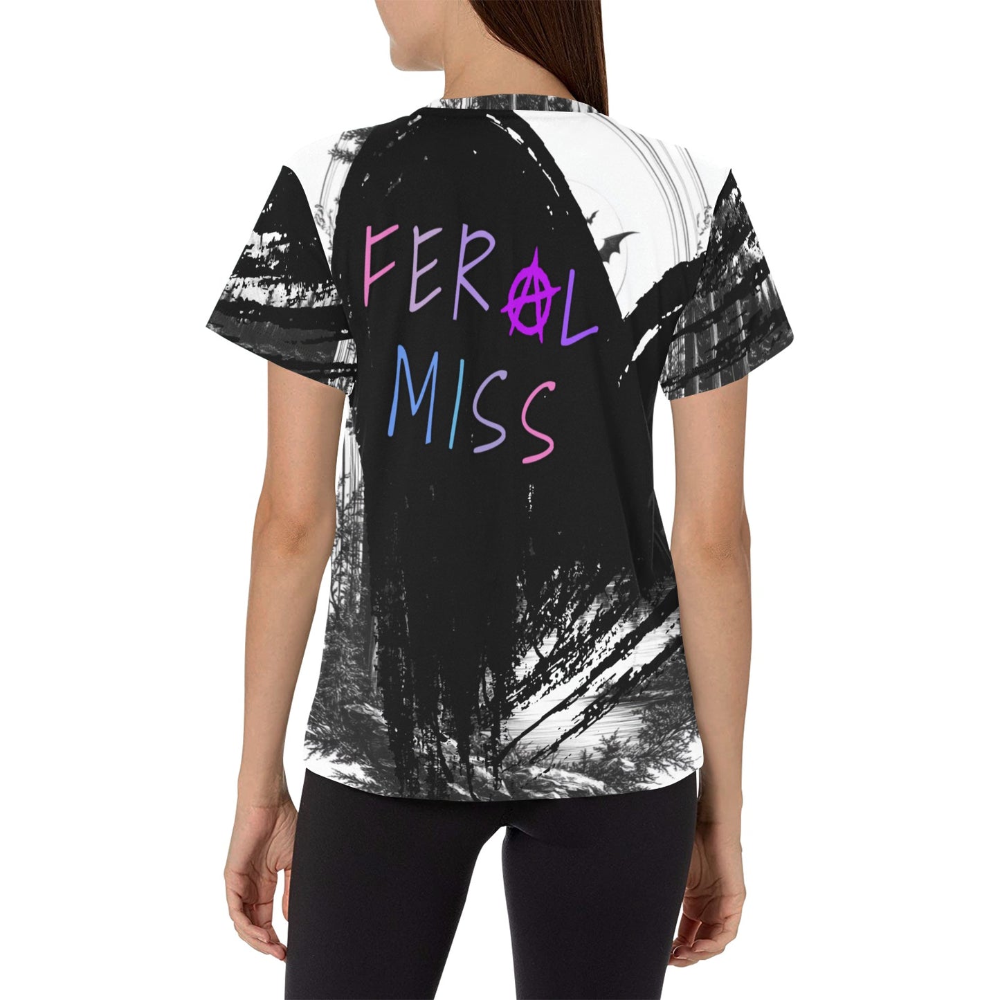 Moonlight Bat Haven - Women's All-Over Print Graphic Tee