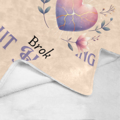 Feral Miss Broken But Healing Blanket - Inspirational Polyester Throw