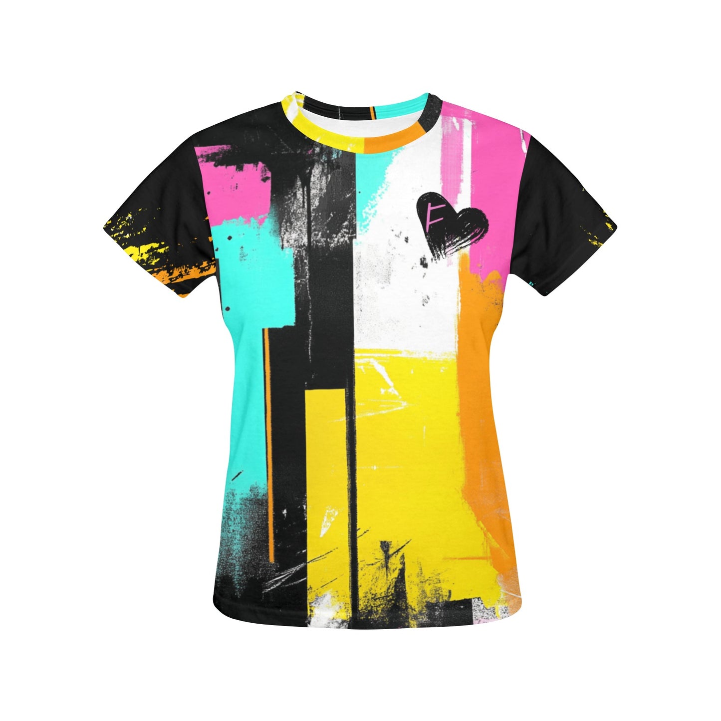 Urban Graffiti Heart - Women's All-Over Print Graphic Tee
